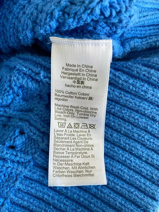 JCrew Blue Cable Knit V-Neck Sweater - Picture 4 of 5